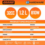 Ogawa BG328A Backpack Brush Cutter 2-Stroke