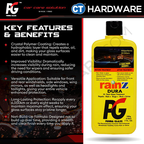 PG Perma Glass PG783202 Rain-Z Dura HI-Tech Glass Treatment 218ml [ 9556817883202 ]