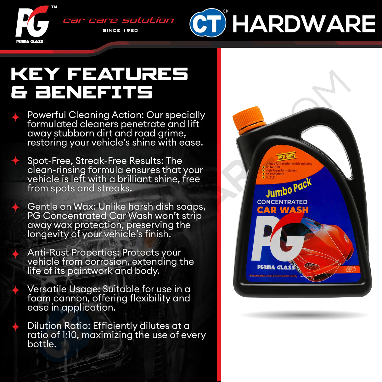 PG Perma Glass PG7882328 Concentrated Car Wash Jumbo Pack 2000ml [ 9556817882328 ]