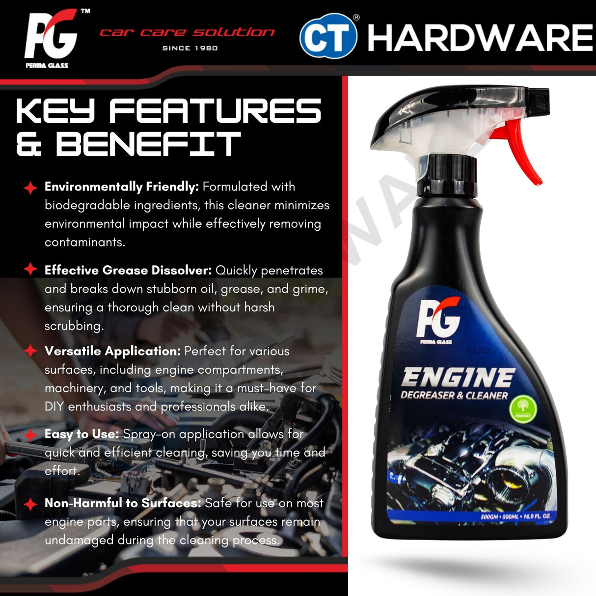 PG Perma Glass PG787231 Engine Degreaser & Cleaner 500ml [ 9556817887231 ]