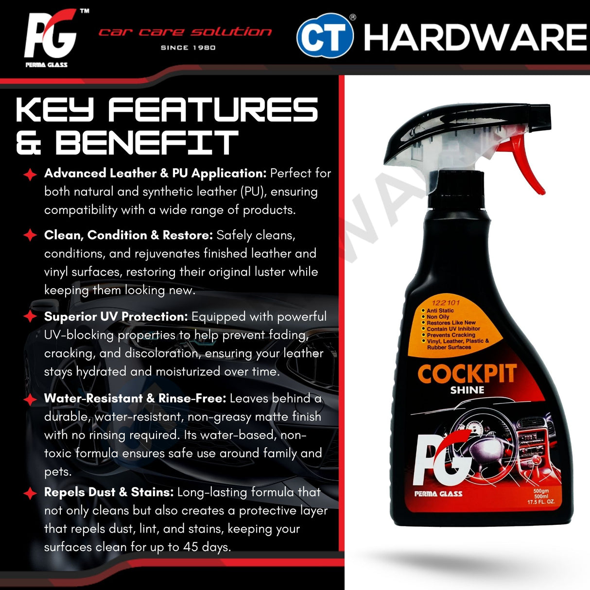 PG Perma Glass PG788313 Cockpit Shine 500ml [ 9556817888313 ]