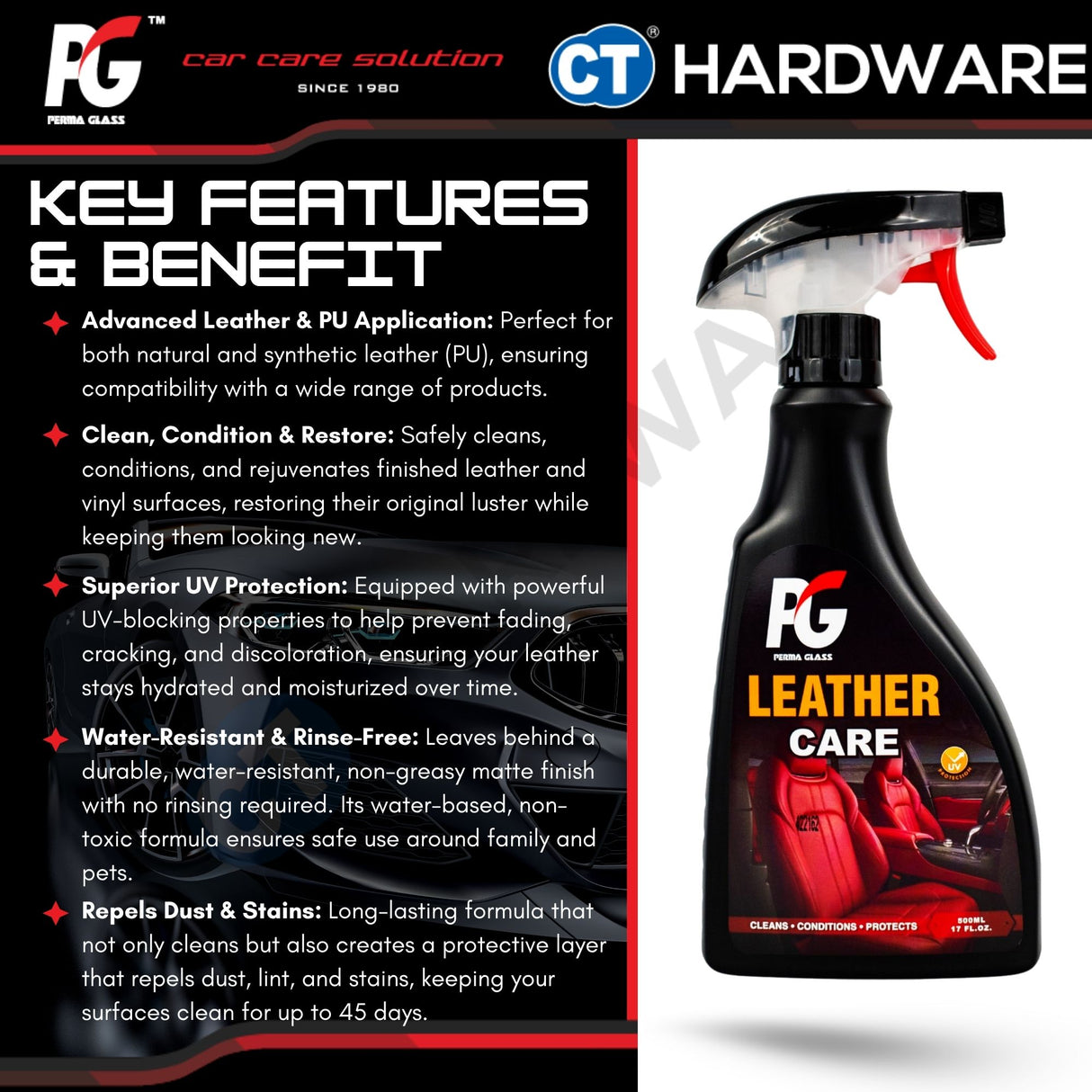 PG Perma Glass PG788207 Leather Care 500ml [ 9556817888207 ]