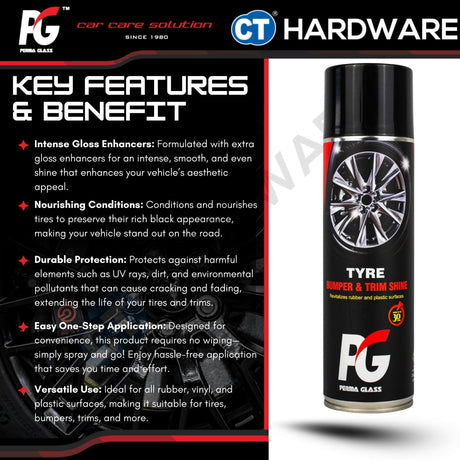 PG Perma Glass PG785015 Tyre Bumper & Trim Shine 350g [ 9556817885015 ]