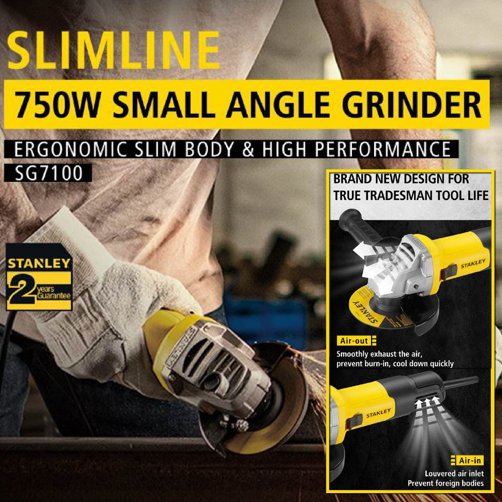 Standy Small Stanley SG7100 Slim Small Angle Grinder 750W 100mm – CT Hardware Online