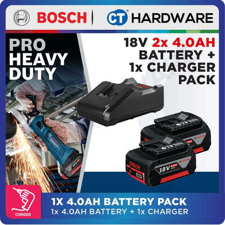 Bosch 18V Lithium-Ion Battery, Charger & Starter Pack (Options Available)