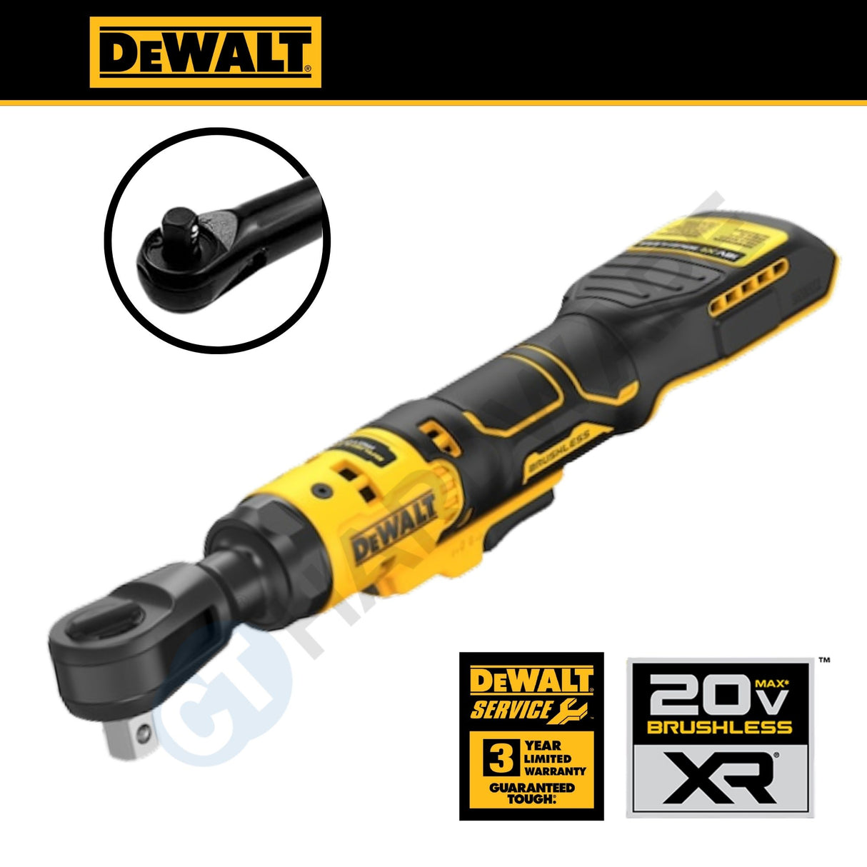 DEWALT DCF512EN-B1 20V XR Cordless Extended Open Head Ratchet Bare Unit