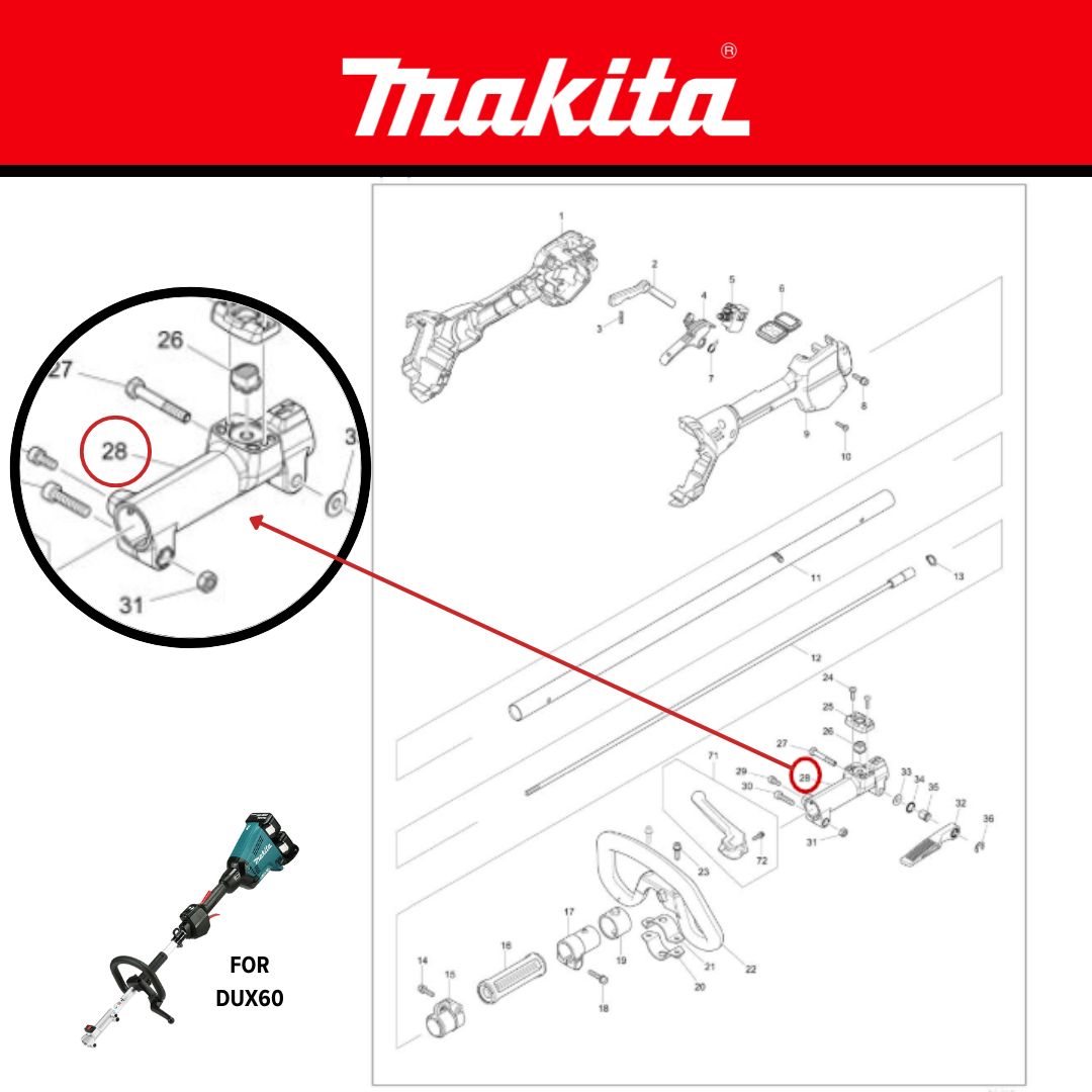 Makita 312D49-5 Joint 24 Assembly For DUX60