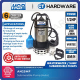 HCP AN25MF SUBMERSIBLE SEWAGE EFFLUENT PUMPS 2" | 1/2HP | 200L/MIN | AUTO [ F05AF ]