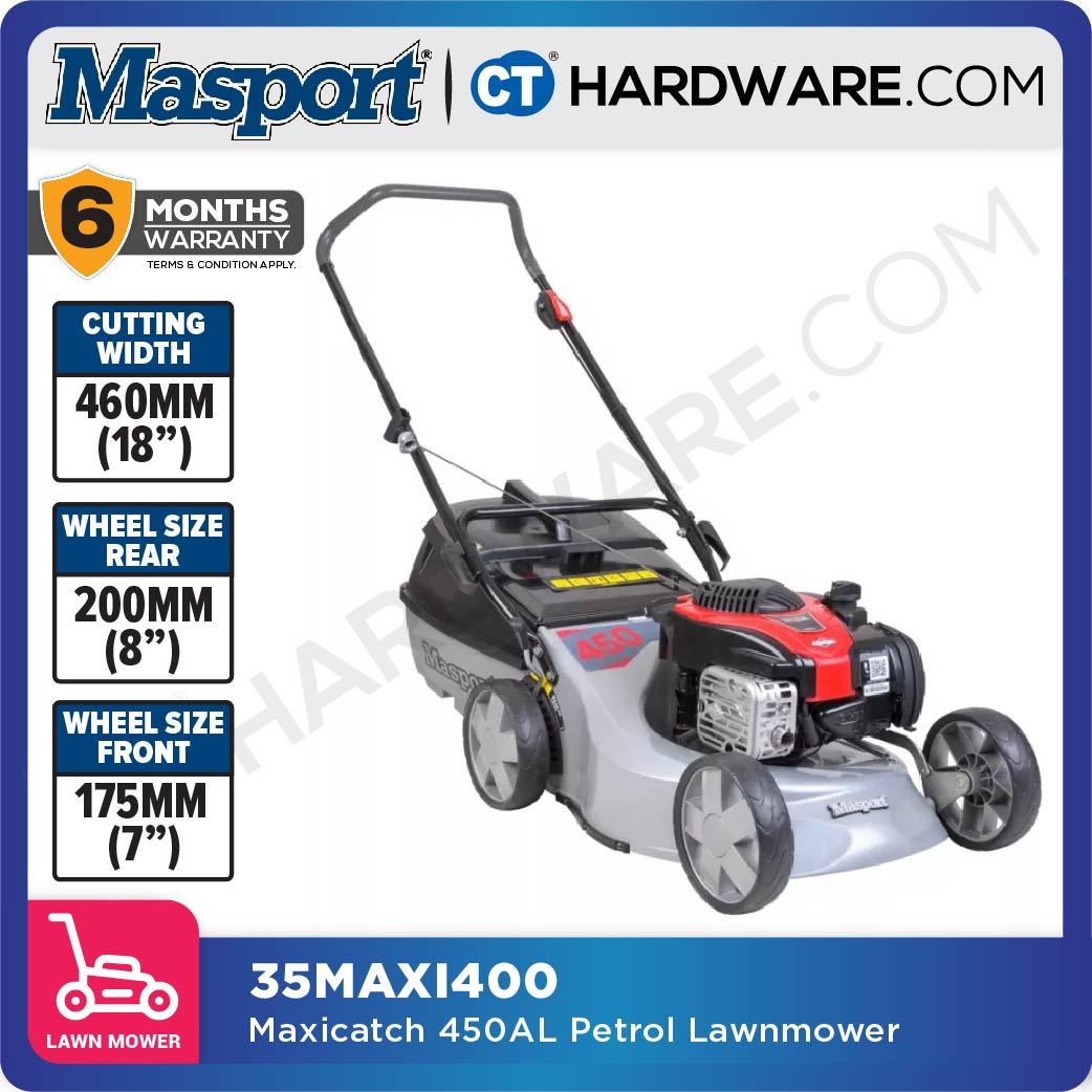 MASPORT 35MAXI400 MAXICATCH 450AL  PETROL LAWNMOWER | B&S ENGINE 450E SERIES 125CC | CATCHER | ALUMINIUM BODY