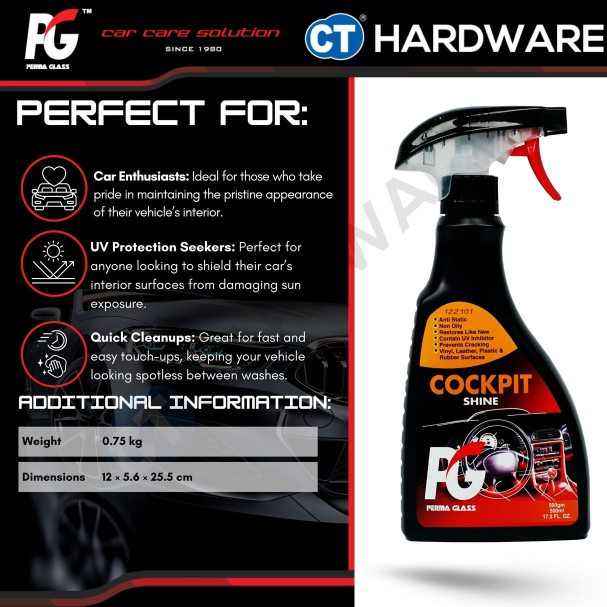 PG Perma Glass PG788313 Cockpit Shine 500ml [ 9556817888313 ]