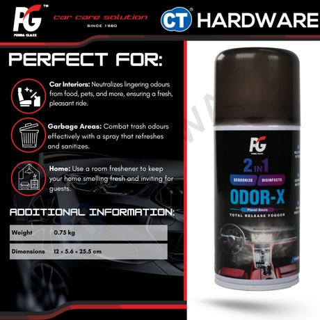 PG Perma Glass PG7889211 2-In-1 Deodorize & Disinfects Odor-X Fogger 100ml [ 9556817889211 ]
