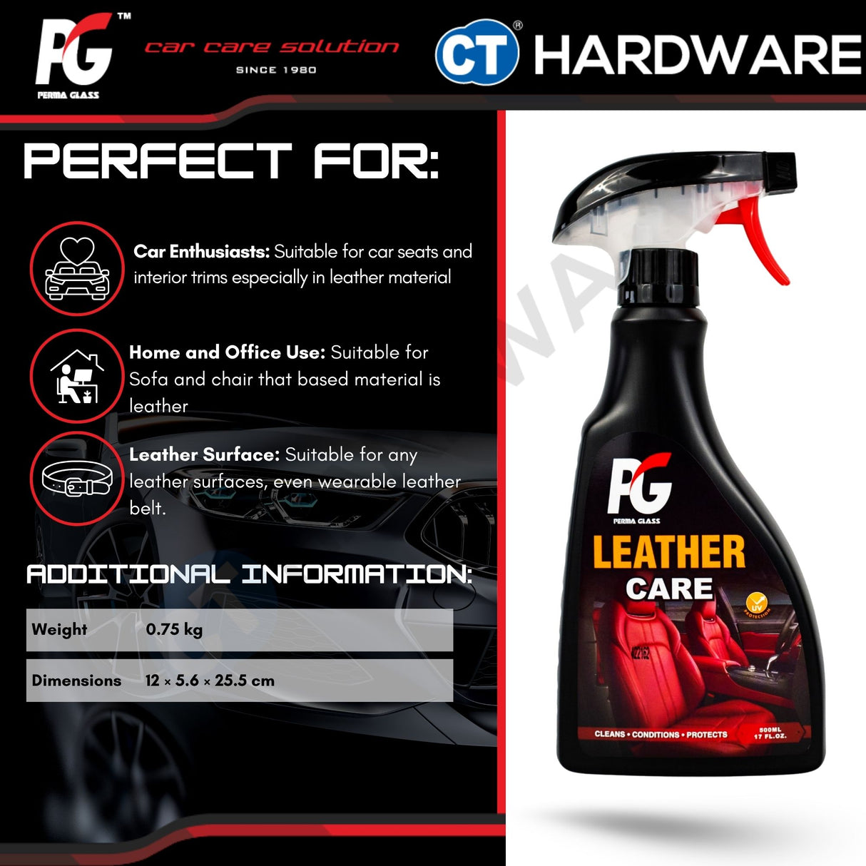 PG Perma Glass PG788207 Leather Care 500ml [ 9556817888207 ]