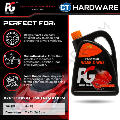 PG Perma Glass PG7882120 Polymer Wash & Wax Jumbo Pack 2000ml [ 9556817882120 ]