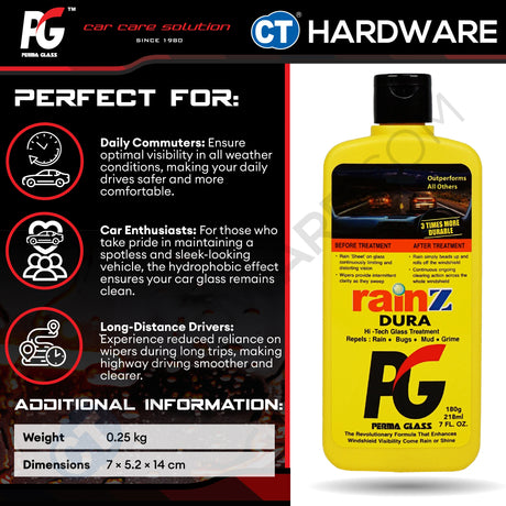 PG Perma Glass PG783202 Rain-Z Dura HI-Tech Glass Treatment 218ml [ 9556817883202 ]