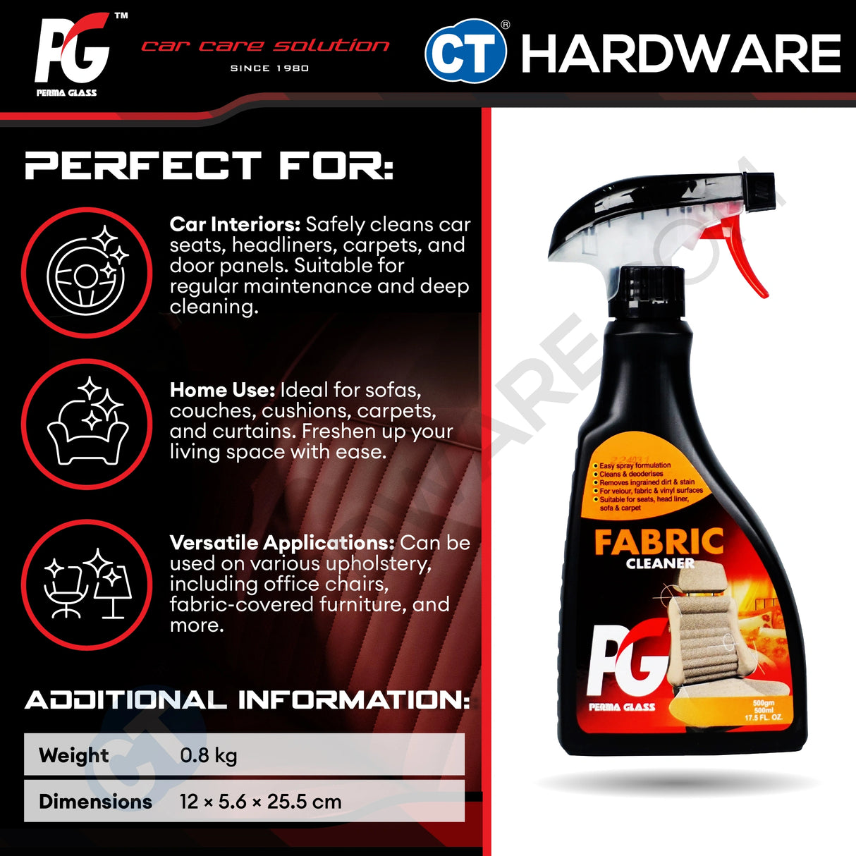 PG Perma Glass PG7882502 Fabric Cleaner 500ml [ 9556817882502 ]