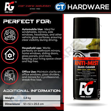PG Perma Glass PG7882816 Anti-Mist Glass Clearer 400ml [ 9556817882816 ]
