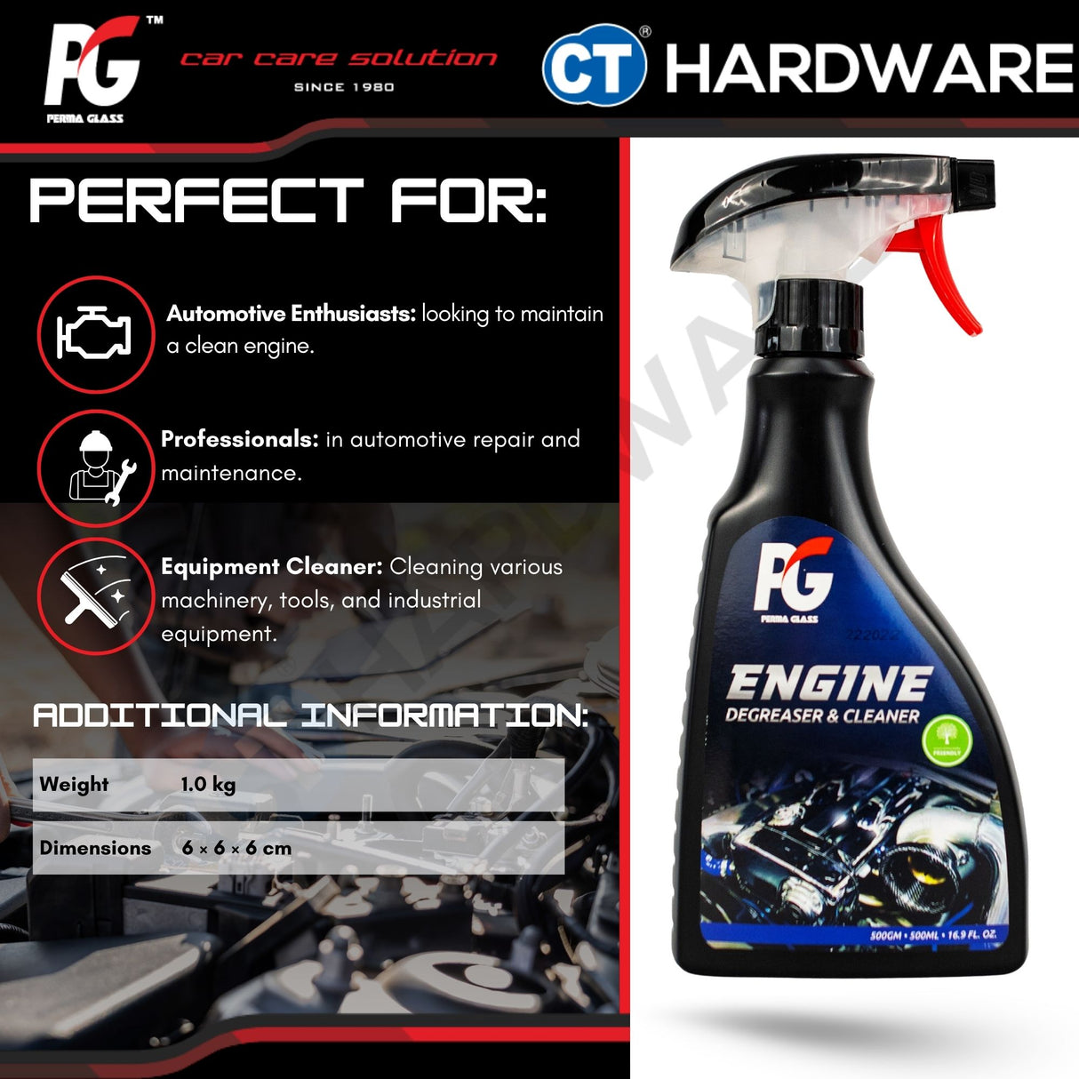 PG Perma Glass PG787231 Engine Degreaser & Cleaner 500ml [ 9556817887231 ]