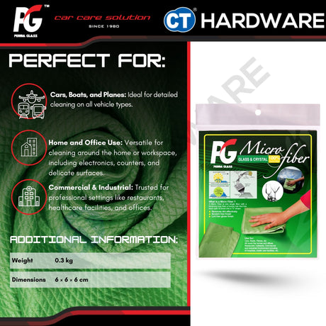 PG Perma Glass PG786166 Microfiber Cloth For Glass & Window 40cm x 40cm [ 9556817886166 ]