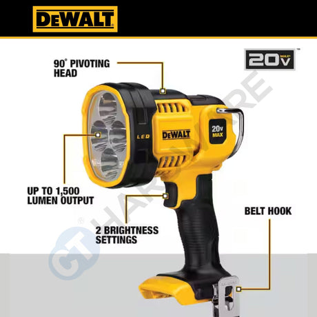 DEWALT DCL043N-KR 20V MAX XR Cordless LED Spot Light Bare Unit