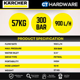 Kärcher HD 9/25 G Classic Petrol High Pressure Washer | 250 bar | 900 L/h Flow | Cold Water Cleaner