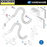 Karcher 44409070 Suction Hose with Elbow Antistatic for Dry Vacuum Cleaner