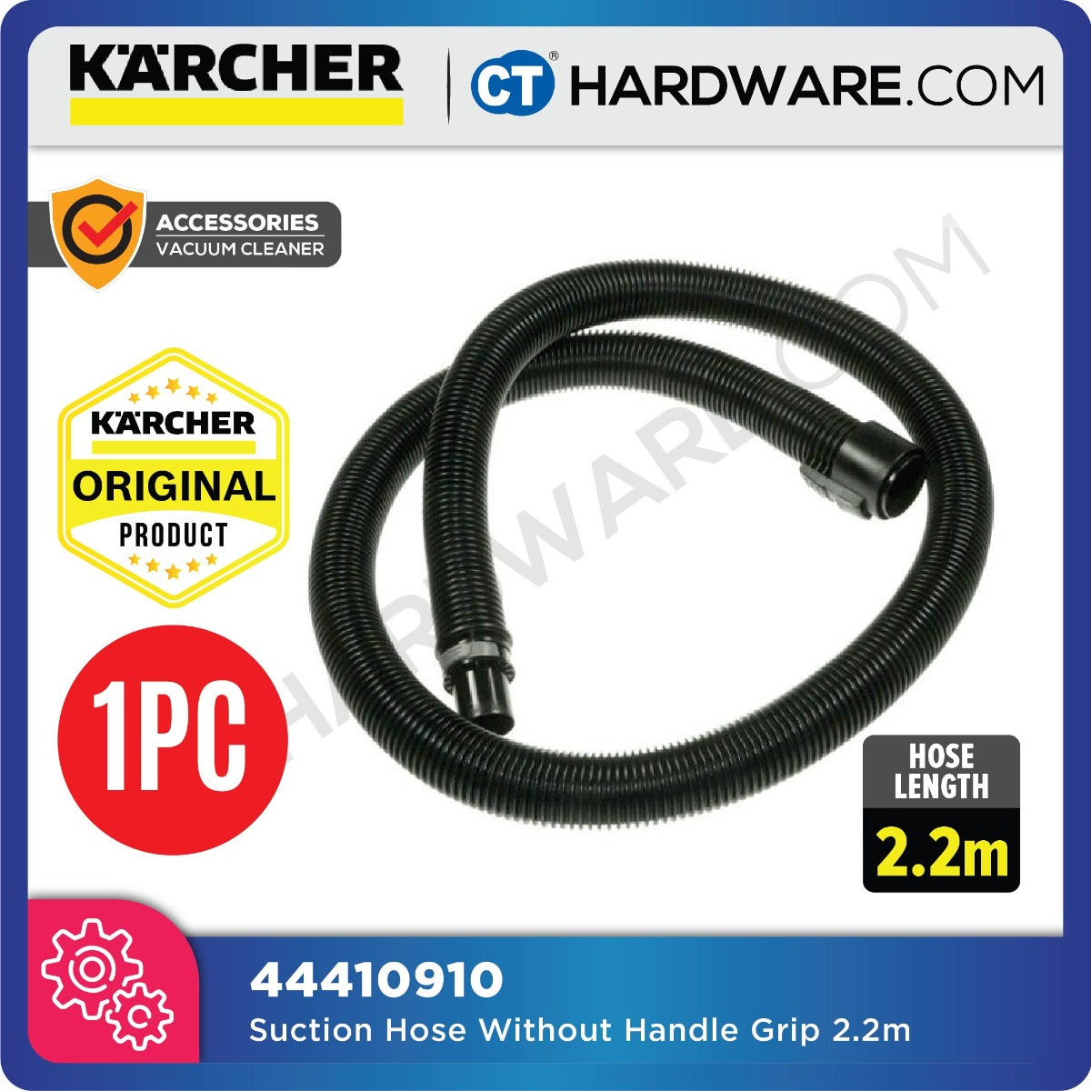 KARCHER 44410910 SUCTION HOSE WITHOUT HANDLE SUITABLE FOR WD2 | WD3 | WD4 | WD5 VACUUM CLEANER - 1PC