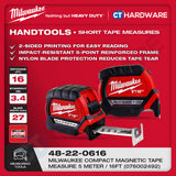 Milwaukee Short Tape Measures | Keychain Tape Measure 6FT/2M | Compact Magnetic Tape Measure 16FT/5M & 26FT/8 | STUD™ Tape Measure 35FT/10M | Measuring Tools | Alat Pengukur