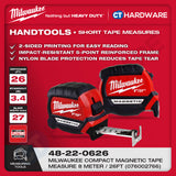 Milwaukee Short Tape Measures | Keychain Tape Measure 6FT/2M | Compact Magnetic Tape Measure 16FT/5M & 26FT/8 | STUD™ Tape Measure 35FT/10M | Measuring Tools | Alat Pengukur