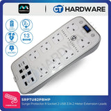 Masterplug SRPTU82PBMP 8 Way Surge Protected USB Power Centre