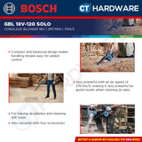 Bosch GBL 18V-120 SOLO Professional Cordless Blower Without Battery & Charger, GBL18V120