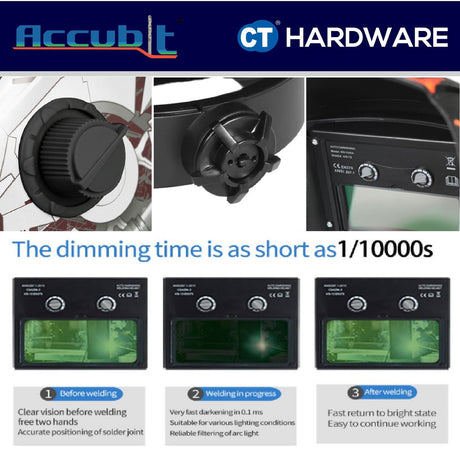 ACCUBIT 1370031023 SOLAR AUTO DARKENING WELDING HELMET (1PC) [ RANDOM DESIGN WILL BE CHOSEN ]