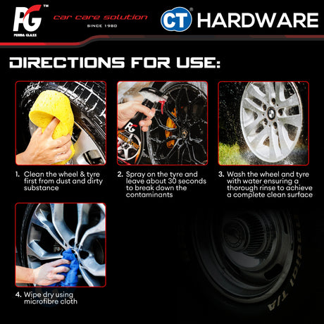 PG Perma Glass PG7882625 Wheel & Tyre Cleaner Non Acid Formula 500ml [ 9556817882625 ]