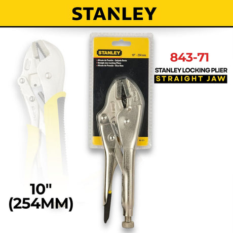 STANLEY STRAIGHT JAW LOCKING PLIERS SIZE: 7" / 10"  WITH BI-METAL HANDLE [ 84370 / 84371 ]
