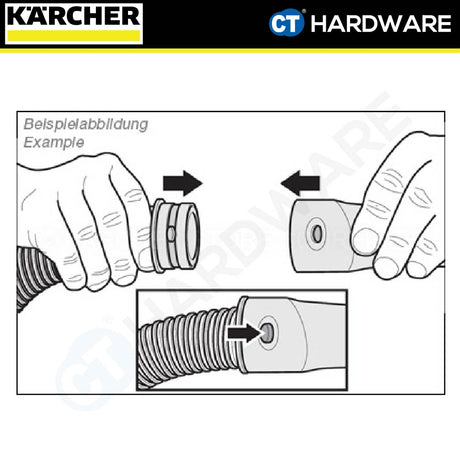 Karcher 50319040 Plastic Bend, NT, DN 40, clip 1.0 at hose end, cone at accessory end