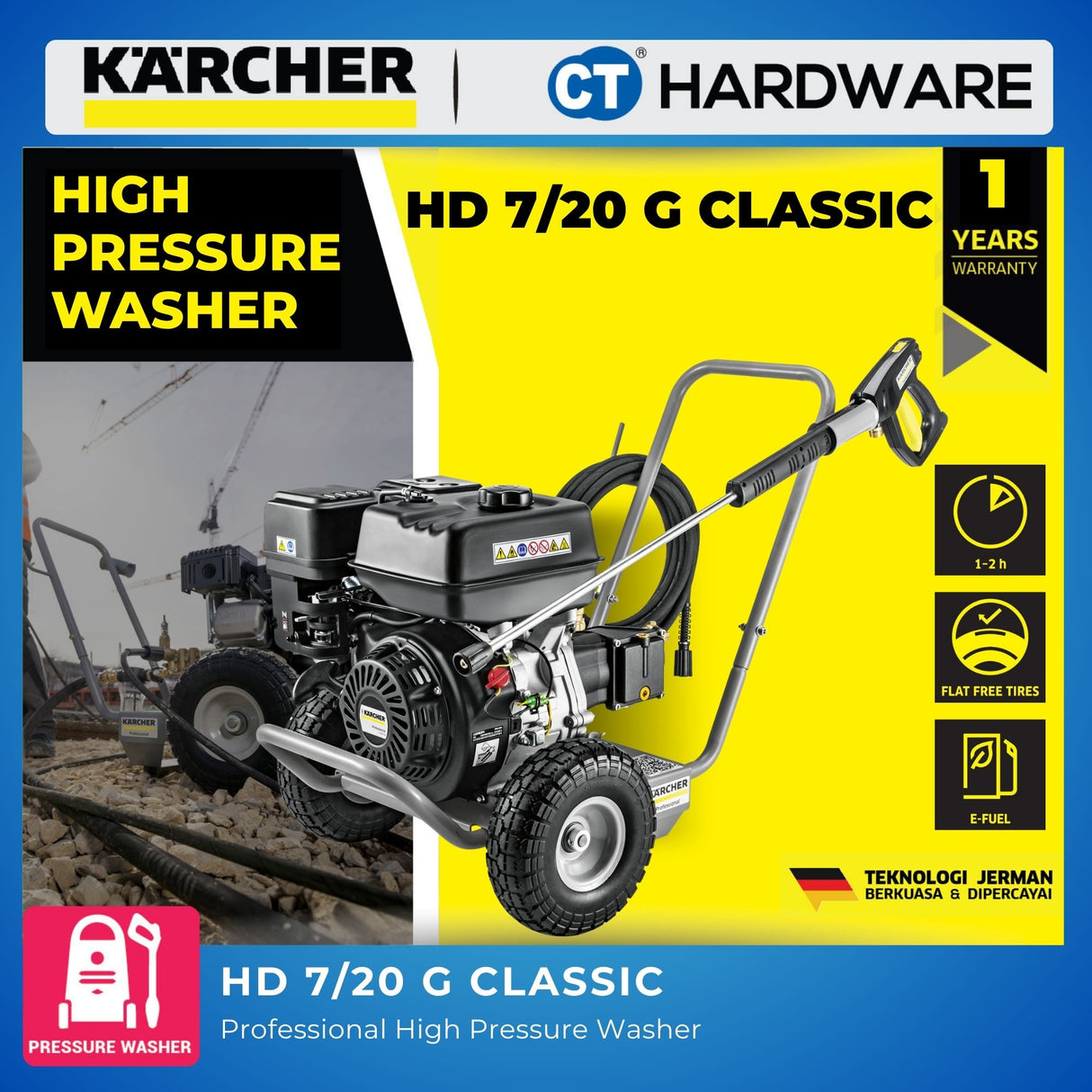 Kärcher HD 7/20 G Classic Cold-Water Petrol Pressure Washer (11870110)