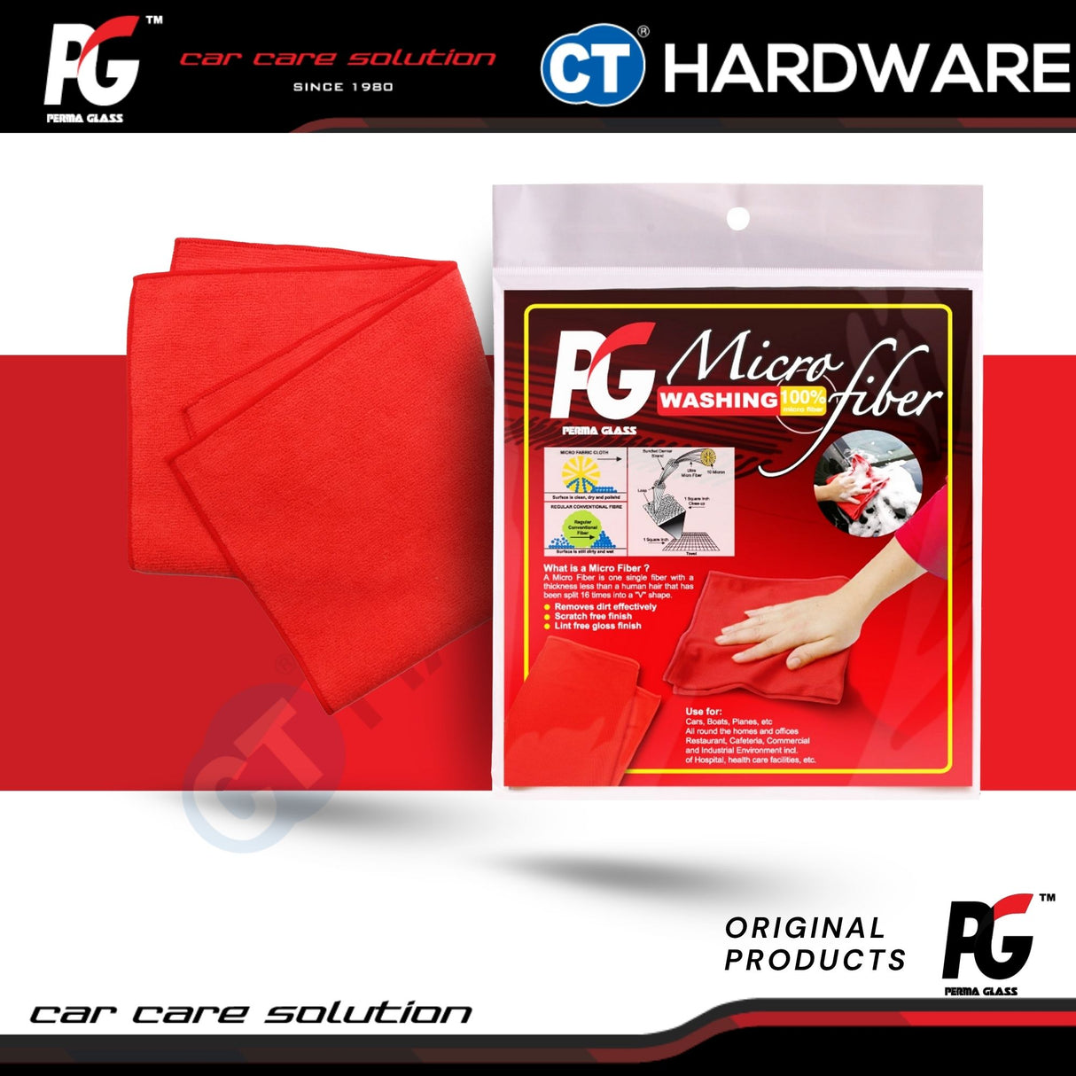 PG Perma Glass PG786135 Microfiber Cloth For Exterior Cleaning & Washing 40cm x 40cm [ 9556817886135 ]