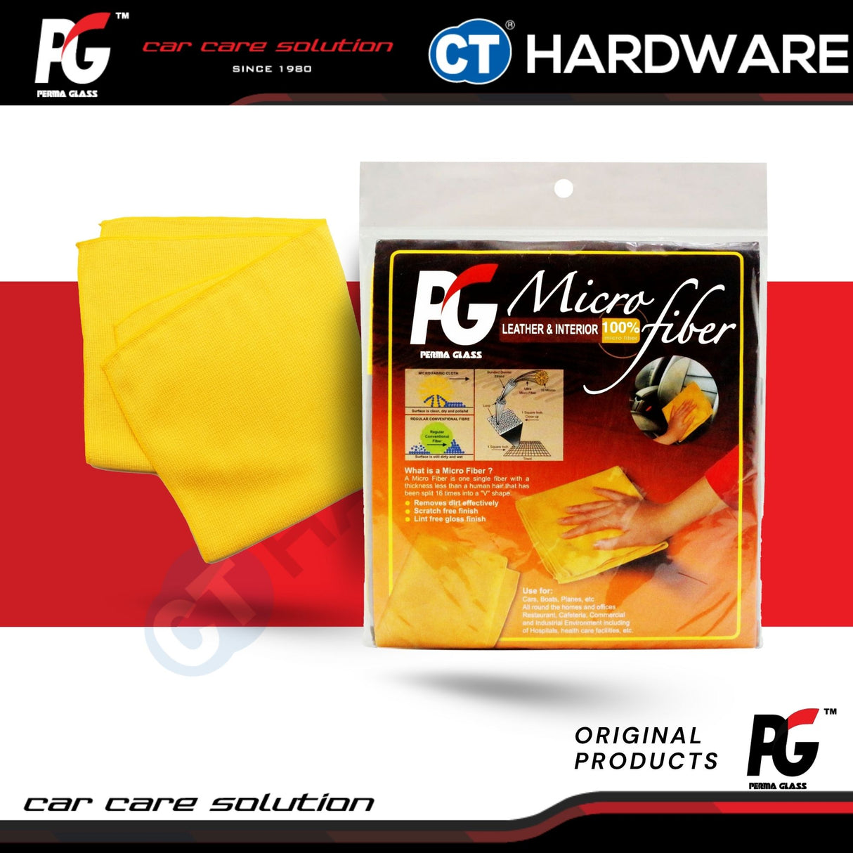 PG Perma Glass PG786159 Microfiber Cloth For Leather Surfaces & Interior 40cm x 40cm [ 9556817886159 ]
