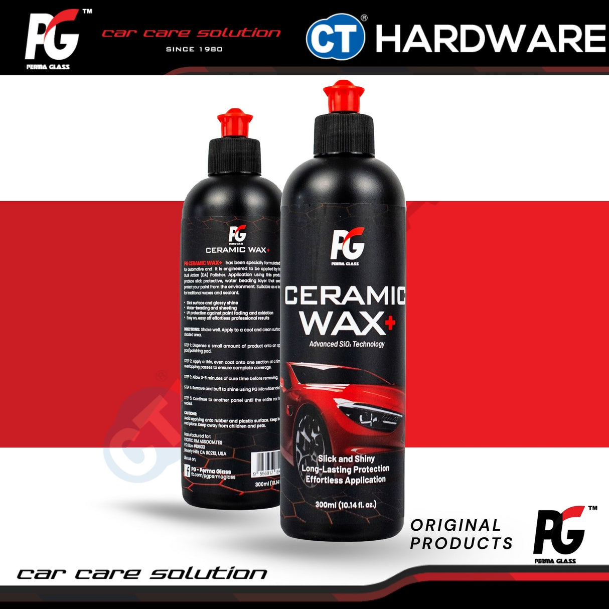 PG Perma Glass PG7890675 Ceramic Wax+ 300ml + Applicator Pad [ 9556817890675 ]