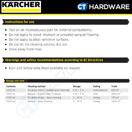 Karcher 62950820 FloorPro Fine Stoneware Cleaner RM753 10L