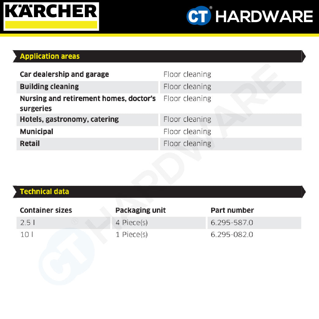 Karcher 62950820 FloorPro Fine Stoneware Cleaner RM753 10L