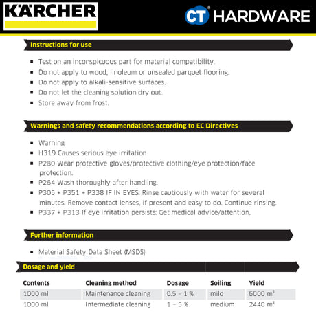 Karcher 62951740 FloorPro Shine Cleaner  RM 755 10L (Low Foam)