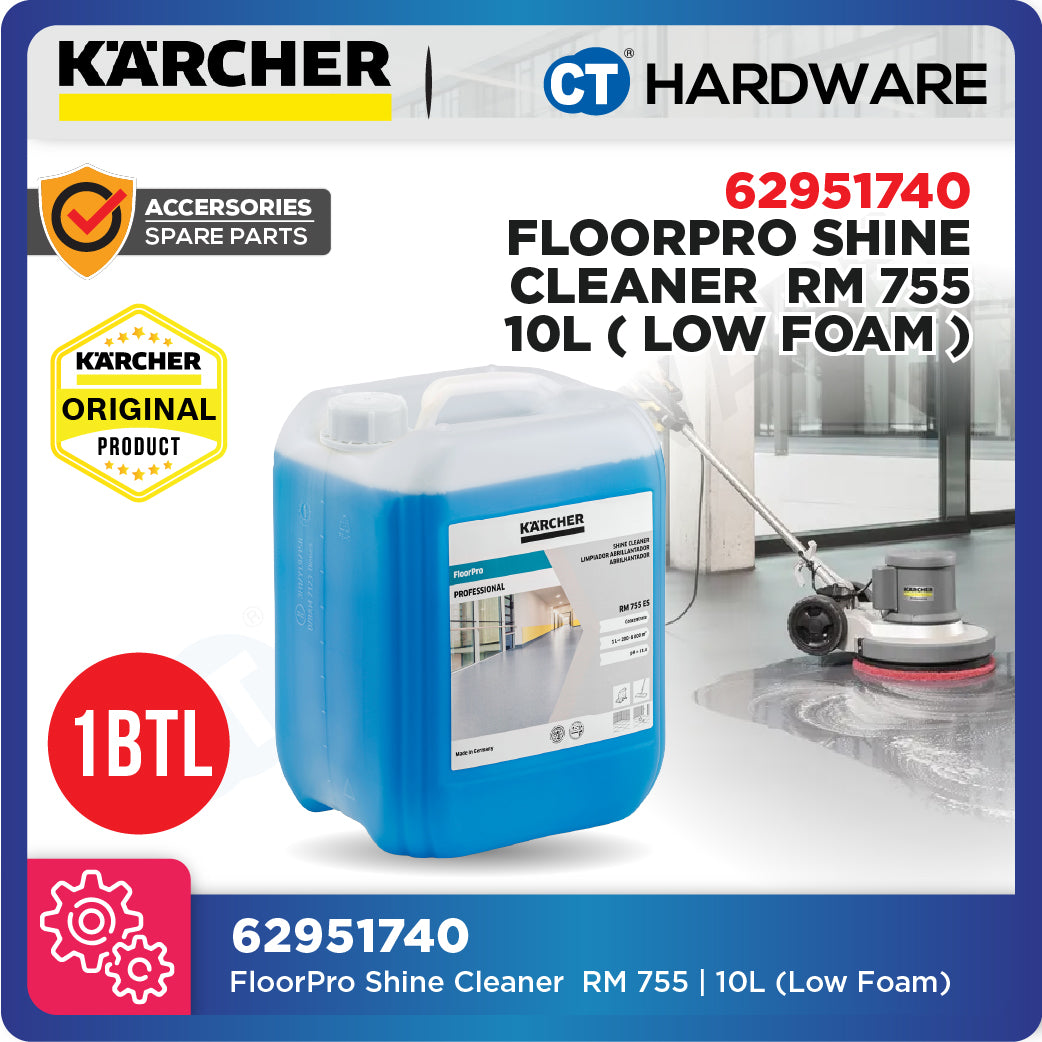 Karcher 62951740 FloorPro Shine Cleaner  RM 755 10L (Low Foam)