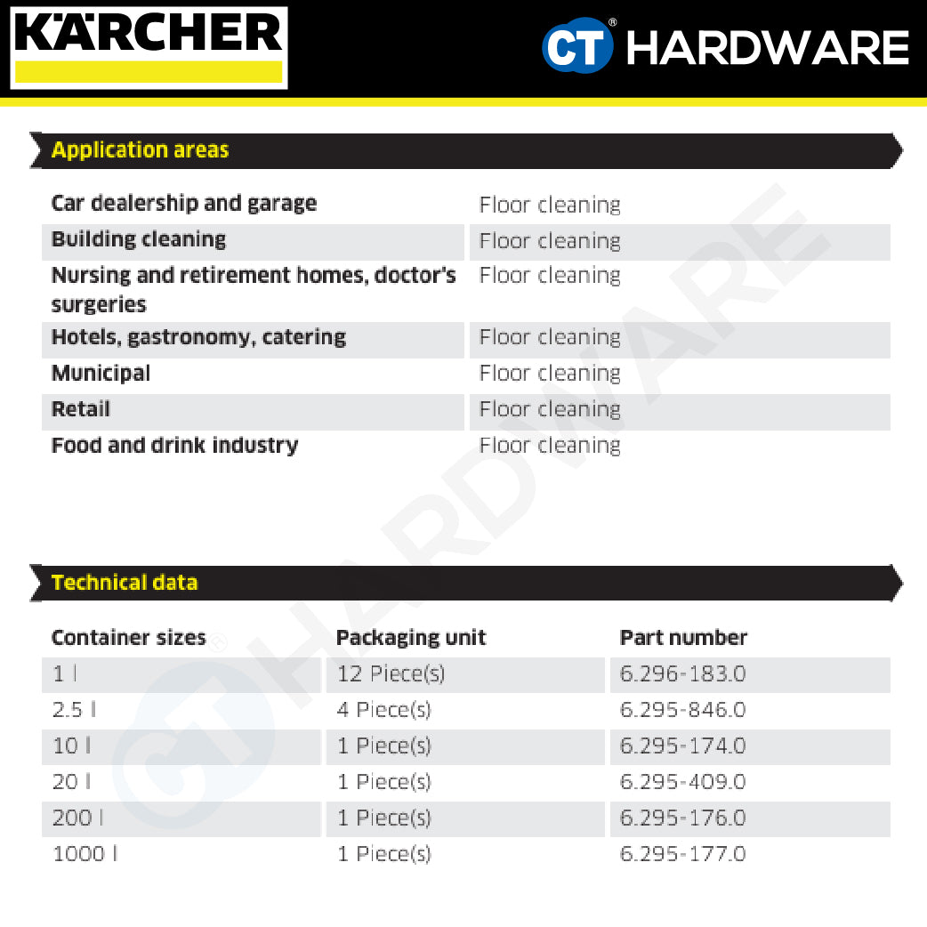 Karcher 62951740 FloorPro Shine Cleaner  RM 755 10L (Low Foam)