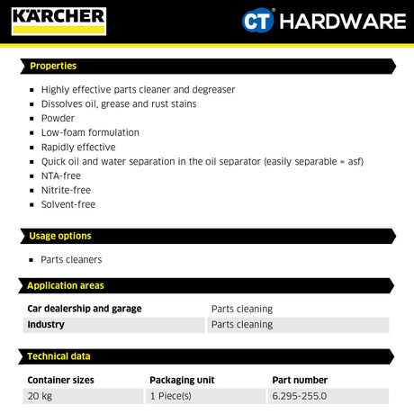 Karcher 62952550 PartsPro Cleaner Extra, powder RM 63, 20kg
