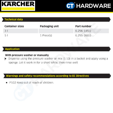 Karcher 62953600 Car Shampoo For Vehicle Cleaning RM 619, 5 Litre, High Pressure Washer