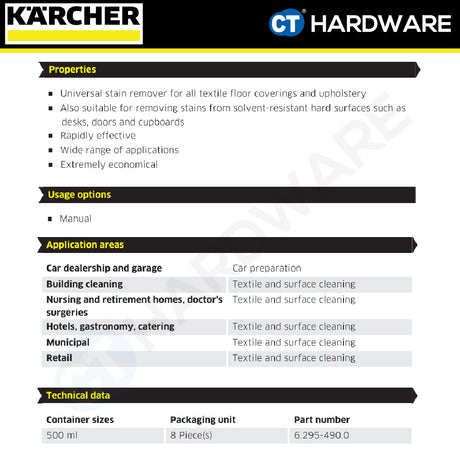 Karcher 62954900 Universal  Stain Remover RM 769 | 500 ML