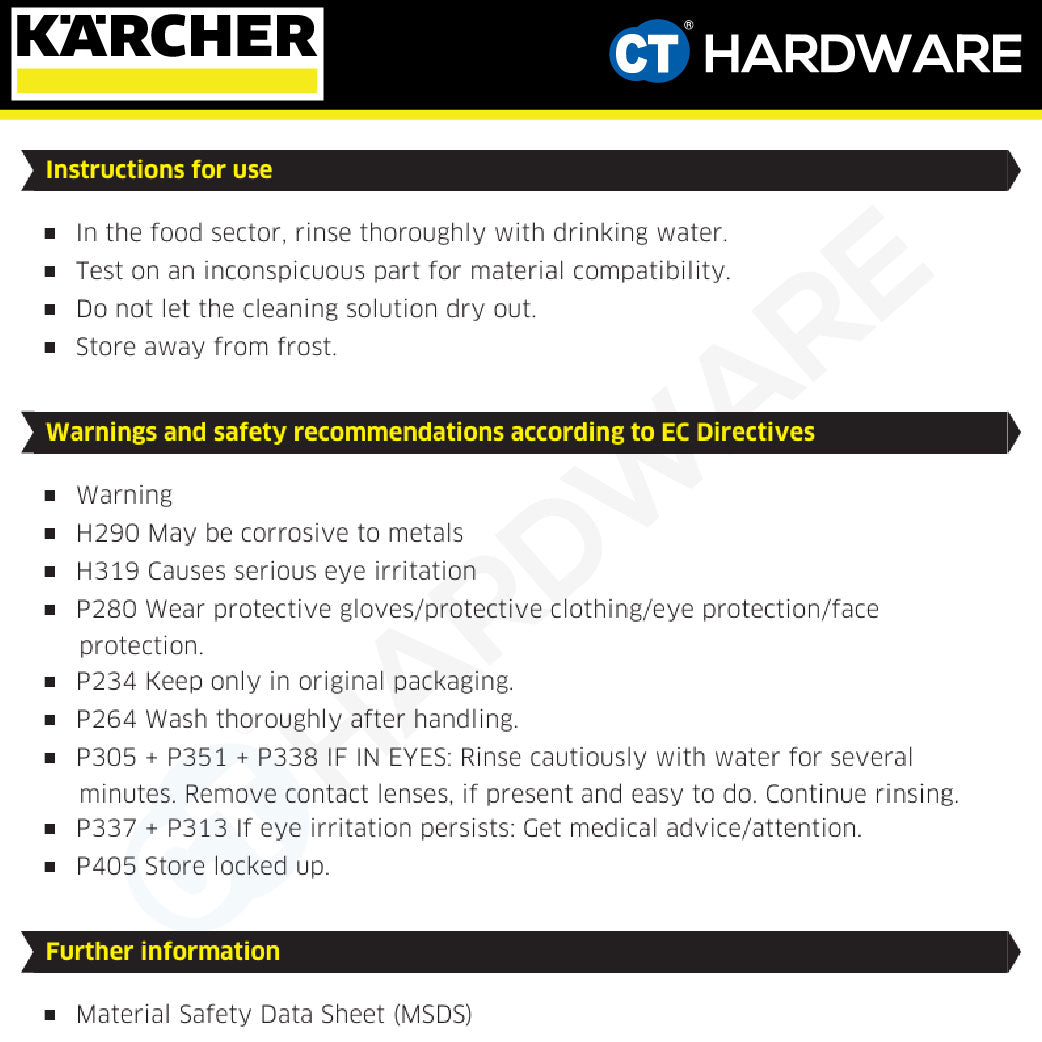 Karcher 62955550 PressurePro Alkaline Active Cleaner RM81 2.5L