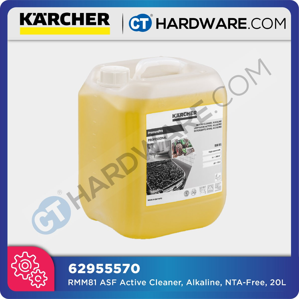 Karcher 62955570 RMM81 ASF Active Cleaner, Alkaline, NTA-Free, 20 Litres