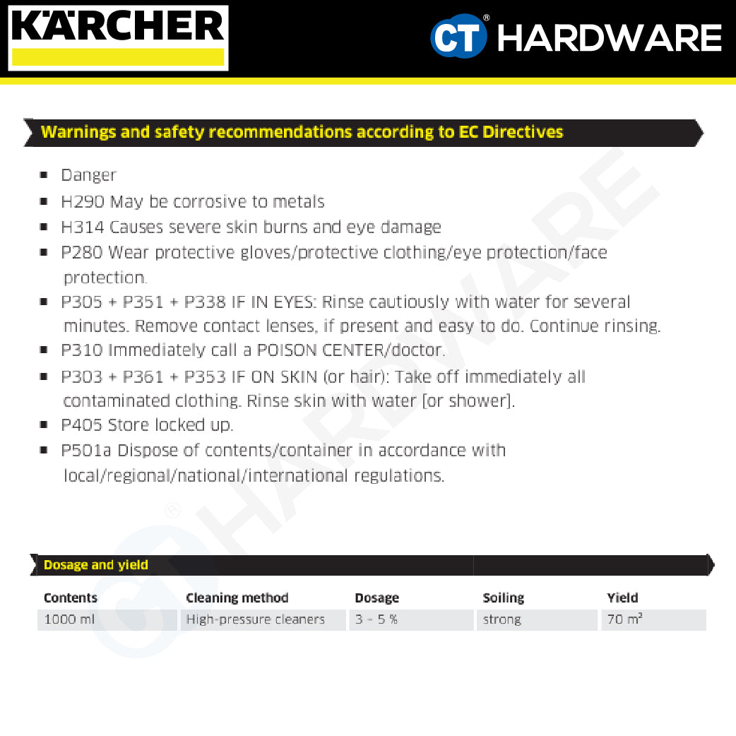 Karcher 62956540 PressurePro Foam Cleaner, Alkaline RM 91 Agri 10L