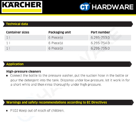 Karcher 62957530 Universal Cleaner RM 626, 1 Litre, For Pressure Washer